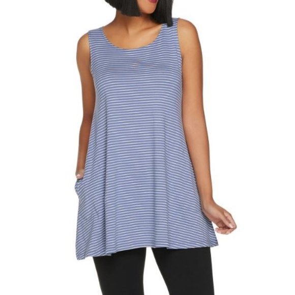 LOGO Striped Cotton Modal Swing Tank  4546 - Picture 1 of 2